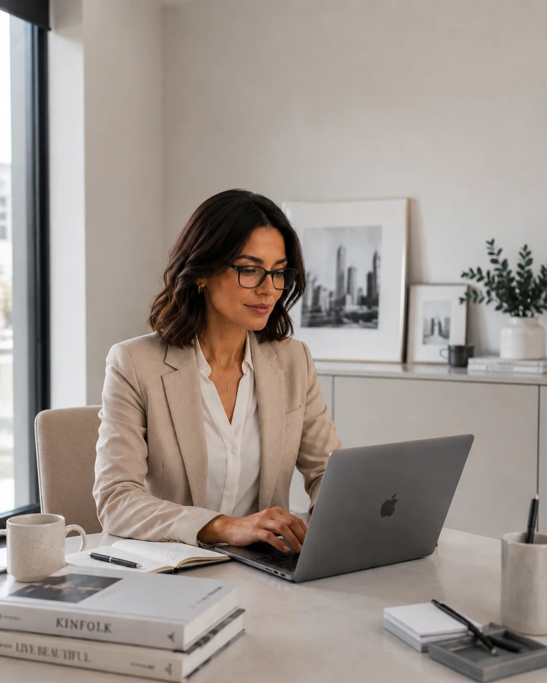 Relationship matchmaker conducting an online consultation on a laptop