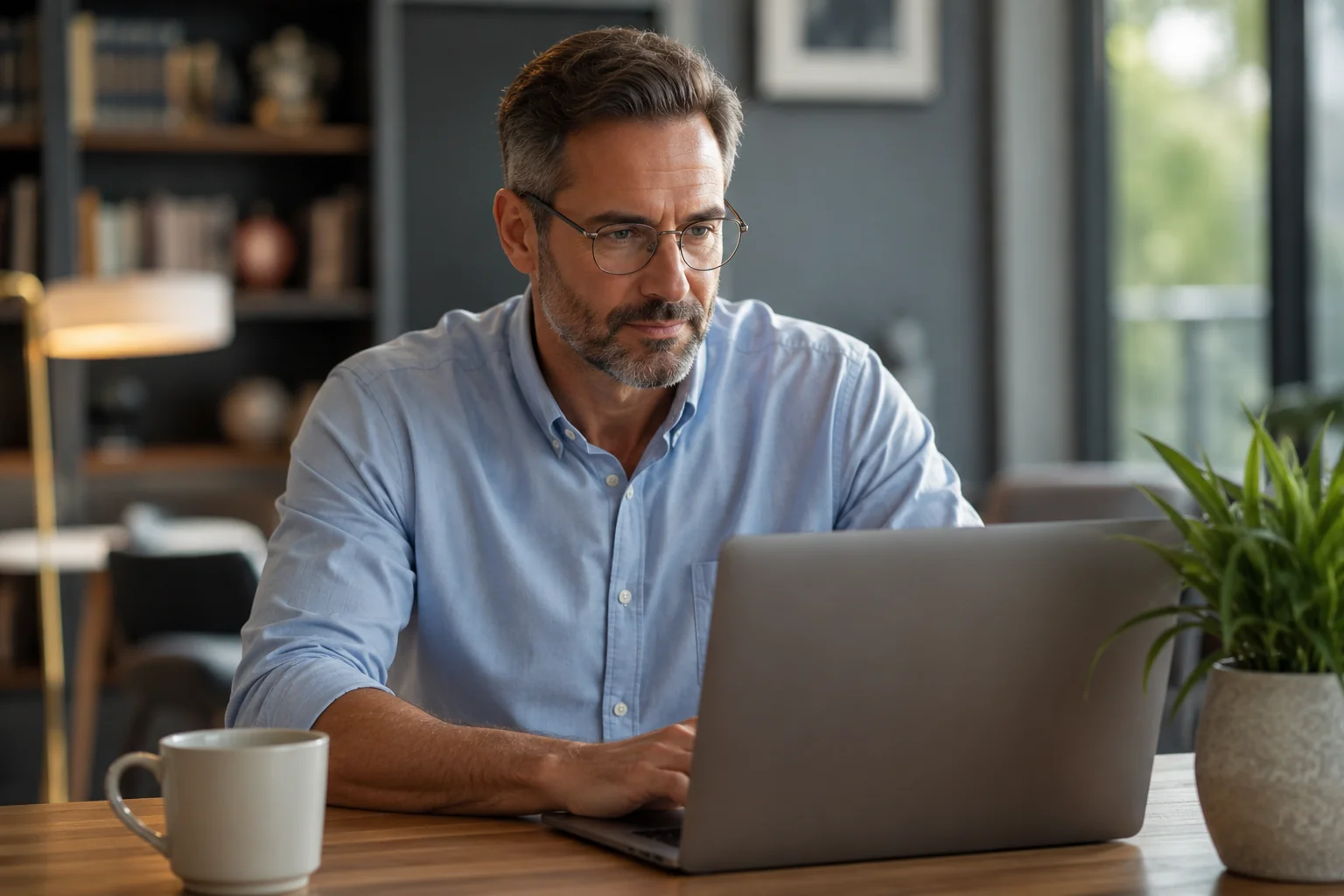 Professional matchmaker in Ireland working on a laptop in the office