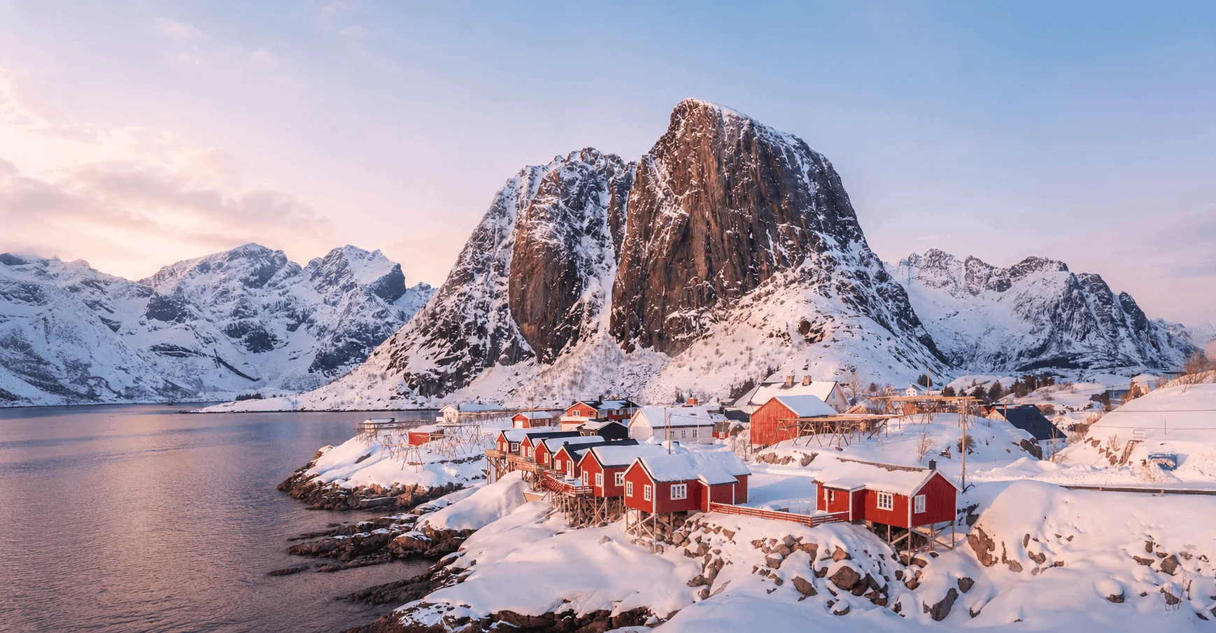 Scenic winter landscape in the Lofoten Islands, Norway