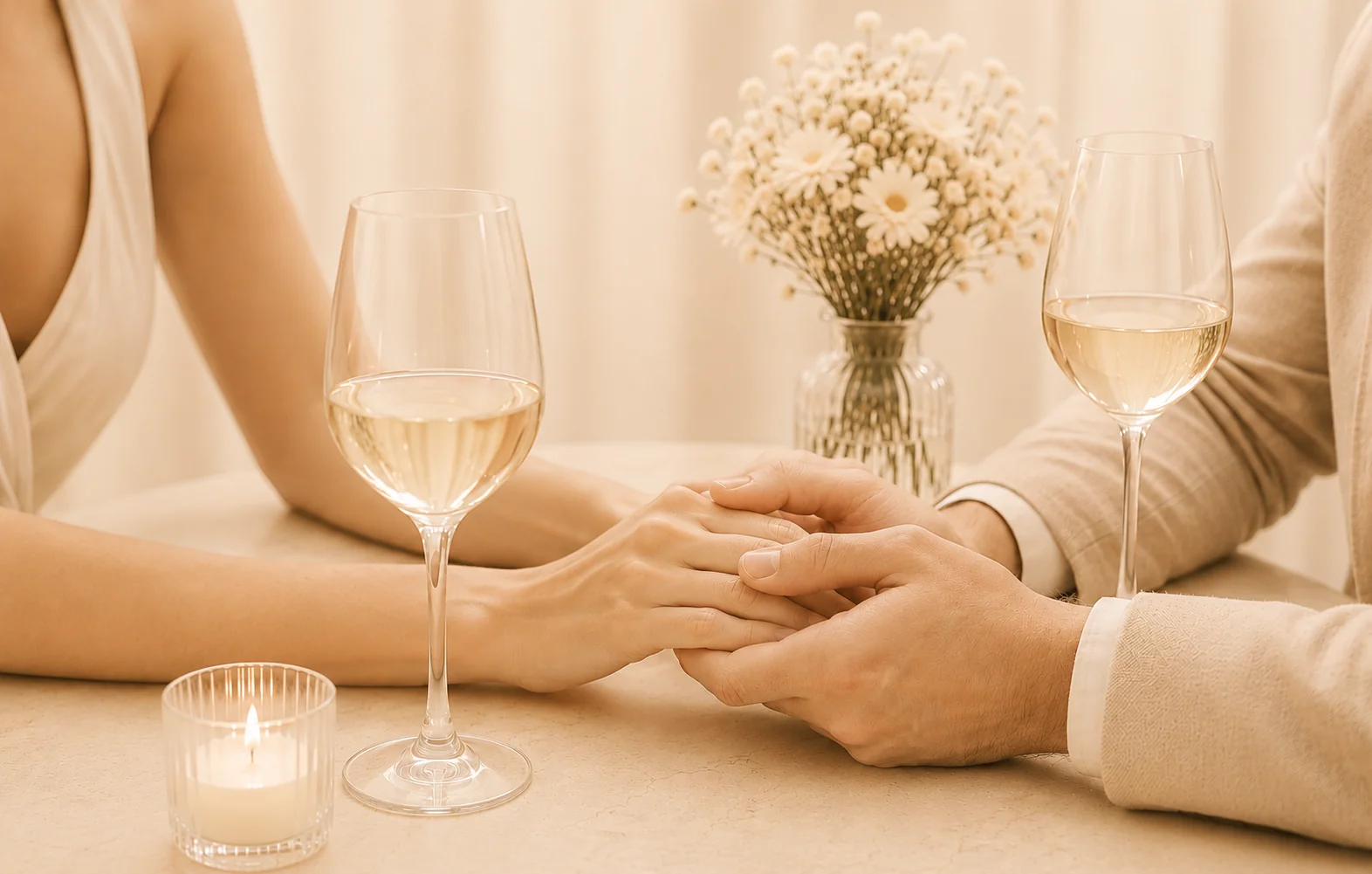 Two people holding hands to represent genuine human chemistry