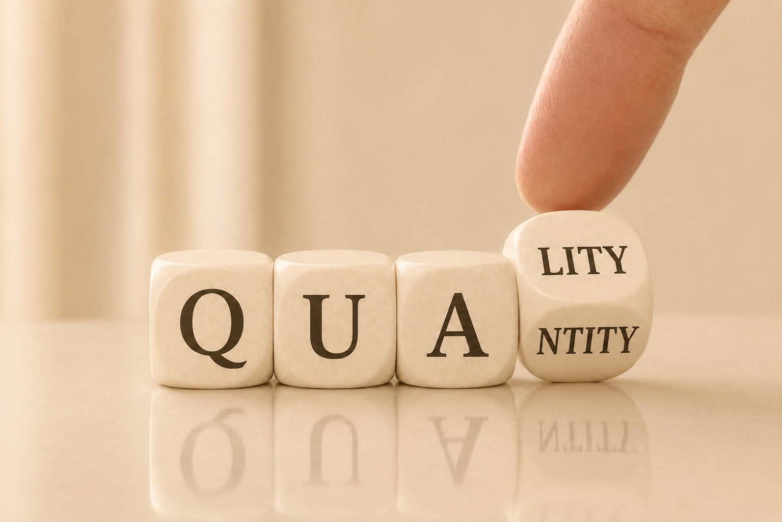 Quality over quantity illustration